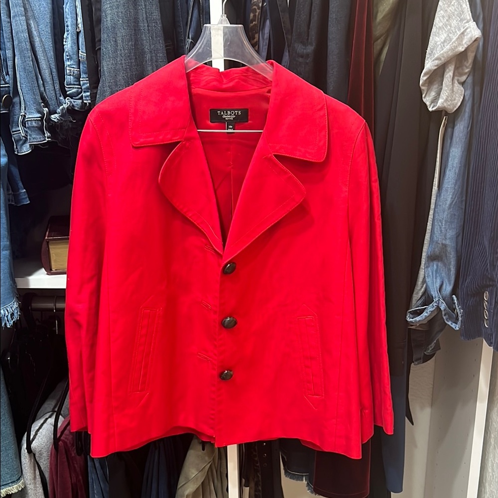 Talbots Bright Red Three-Button Blazer